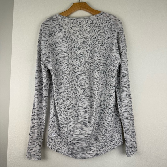 Lululemon Meant To Move Long Sleeve Shirts Tiger Space Dye Black White Womens 10 - Picture 7 of 11